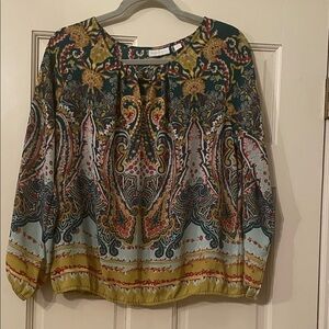 New York and Co Paisley Print Women's Top—Size M